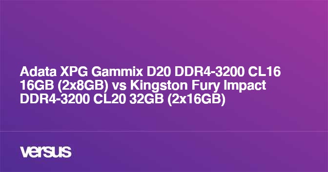 Adata XPG Gammix D20 DDR4-3200 CL16 16GB (2x8GB) vs Kingston Fury