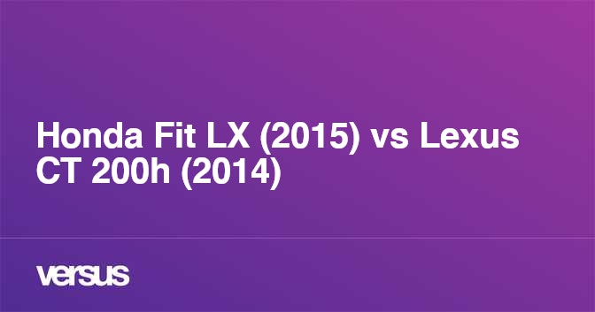 Honda Fit Lx 15 Vs Lexus Ct 0h 14 What Is The Difference